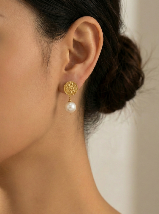 Orecchini Granulati Perle