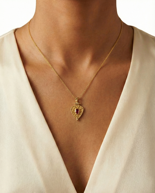 Ciondolo Granulato Rubino