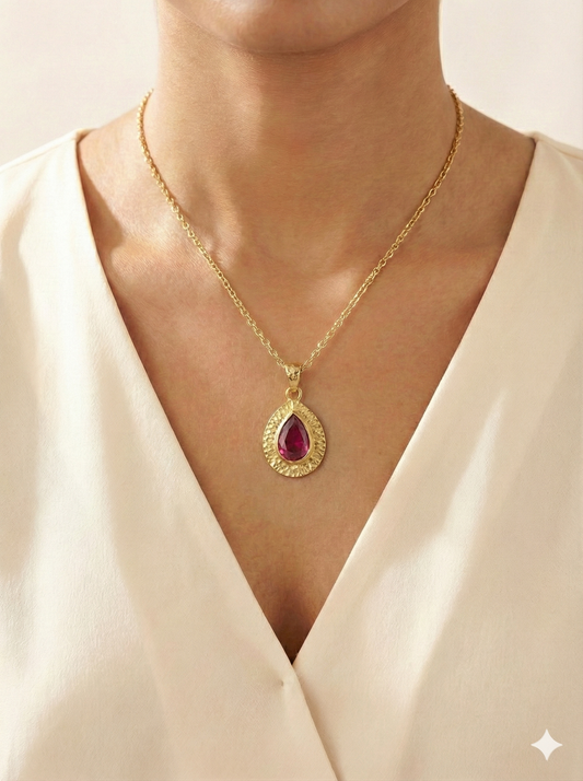 Ciondolo Granulato Tormalina Rosa