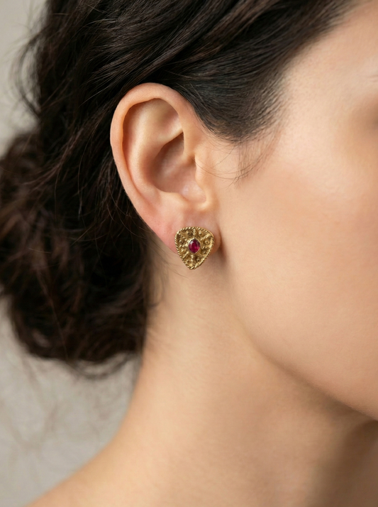 Orecchini Granulati Rubino