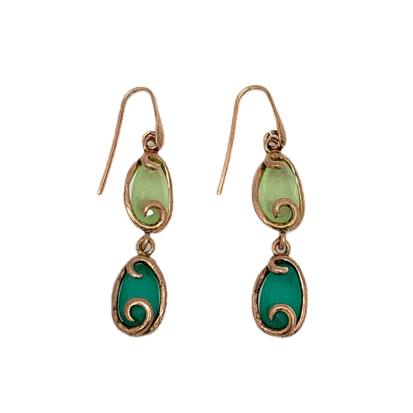 Orecchini pendenti con quarzo verde