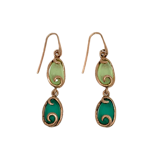 Orecchini pendenti con quarzo verde