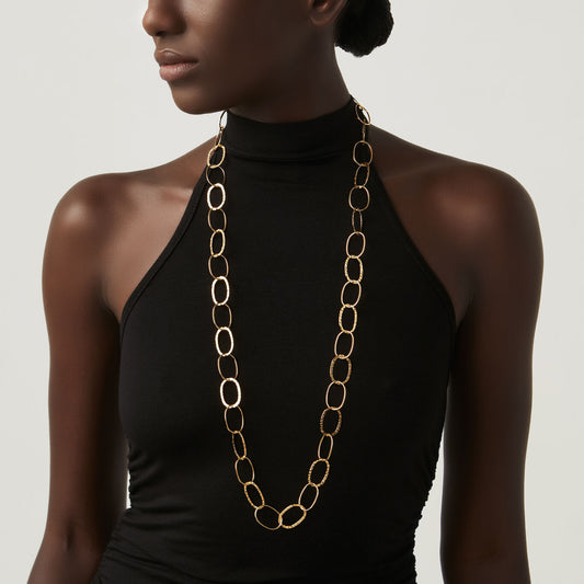 COLLANA MAGLIA OVALE ALTERNATA - GIOVANNI RASPINI