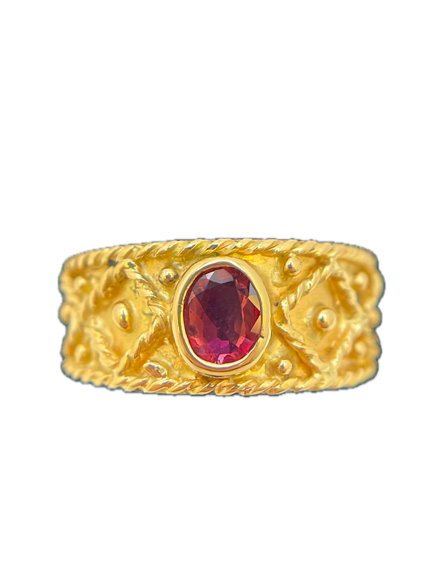 Anello Granulato Rubino