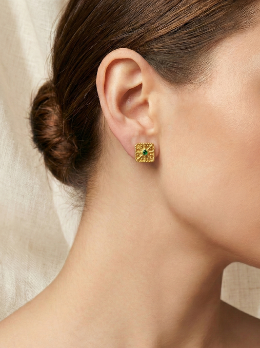 Orecchini Granulati Smeraldo