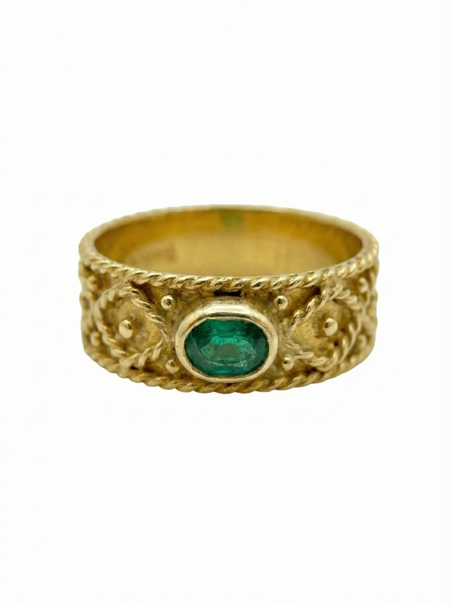 Anello Granulato Smeraldo