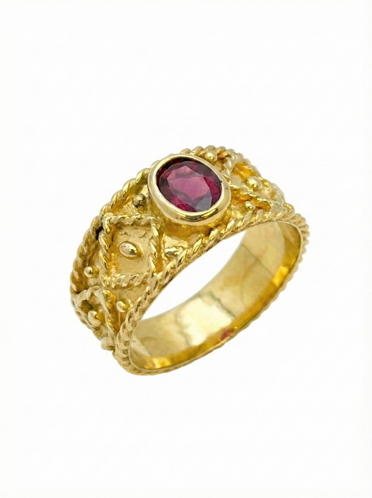 Anello Granulato Rubino