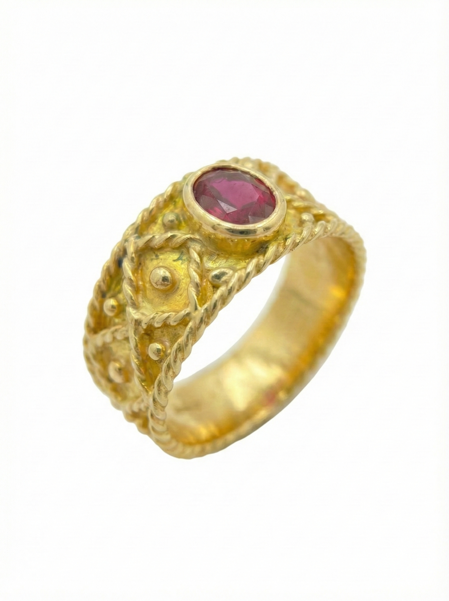 Anello Granulato Rubino