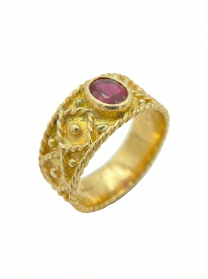 Anello Granulato Rubino