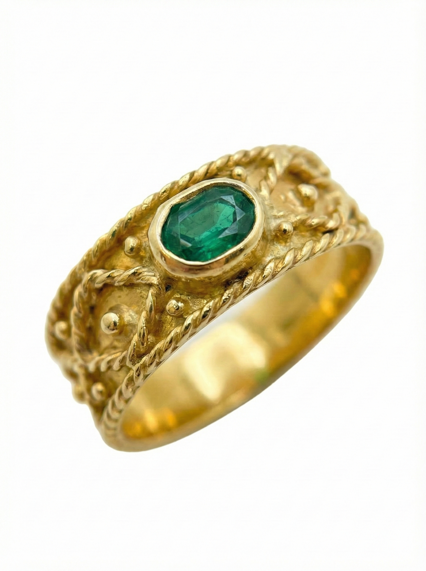 Anello Granulato Smeraldo