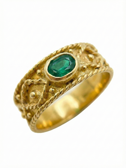 Anello Granulato Smeraldo