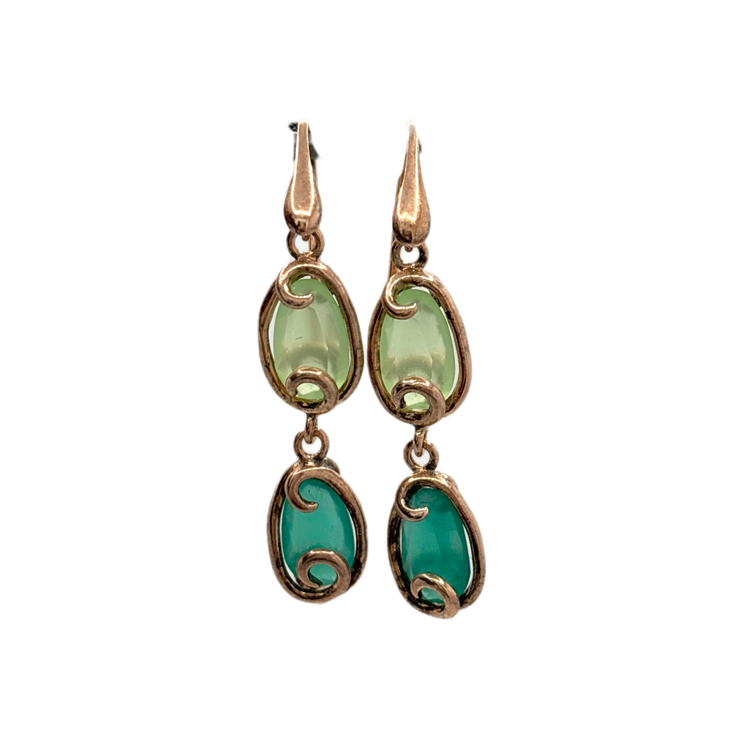 Orecchini pendenti con quarzo verde