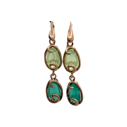 Orecchini pendenti con quarzo verde