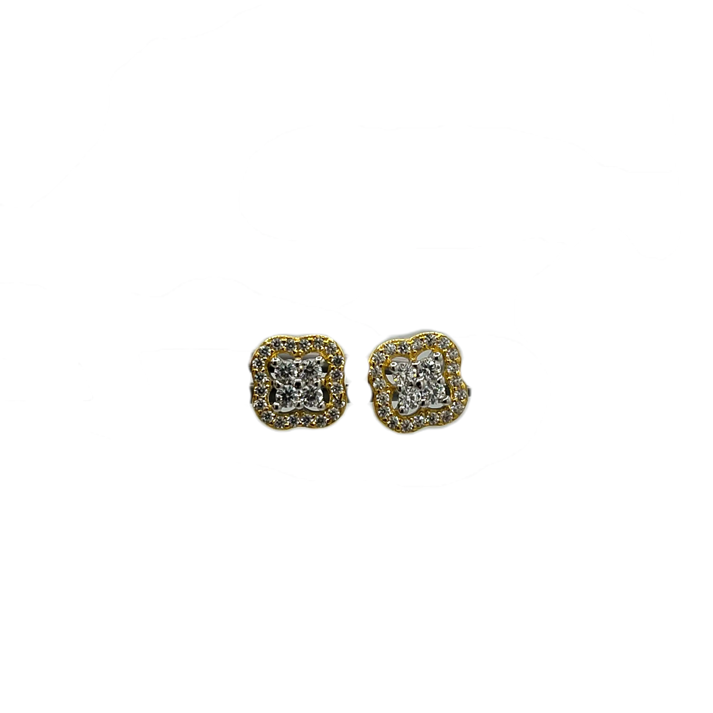 Orecchini quadrifoglio con zirconia cubica