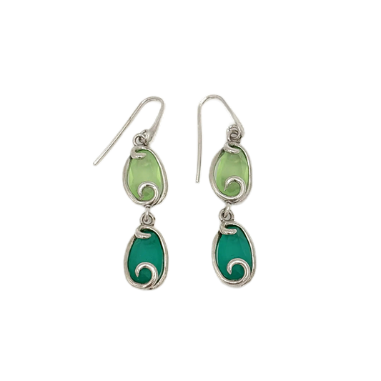 Orecchini pendenti con quarzo verde