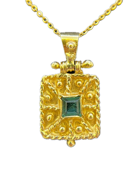 Ciondolo Granulato Tormalina Verde