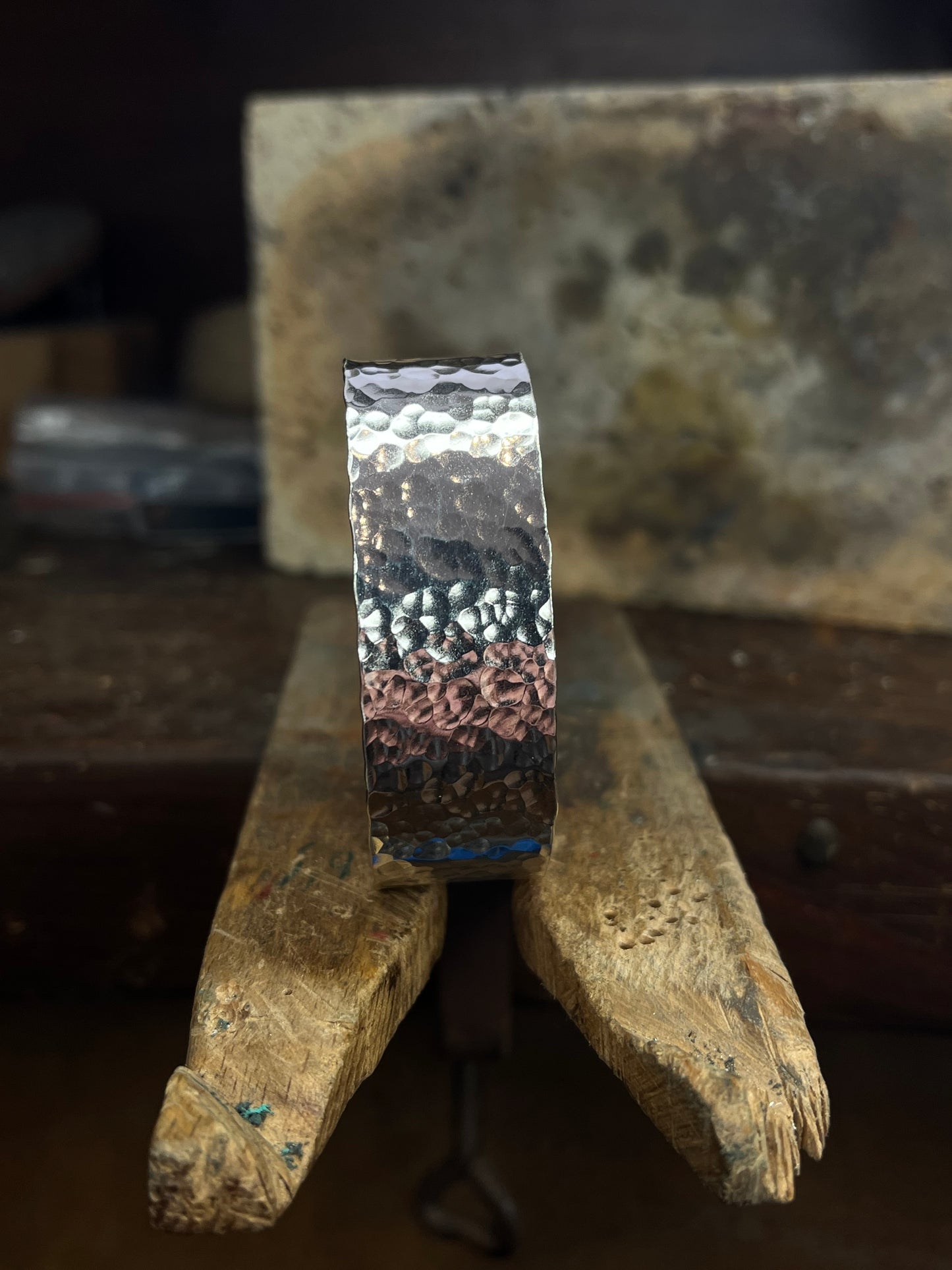 Bracciale martellato in Argento