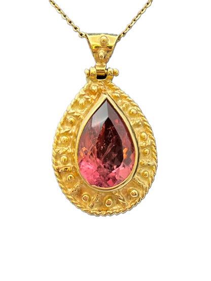 Ciondolo Granulato Tormalina Rosa