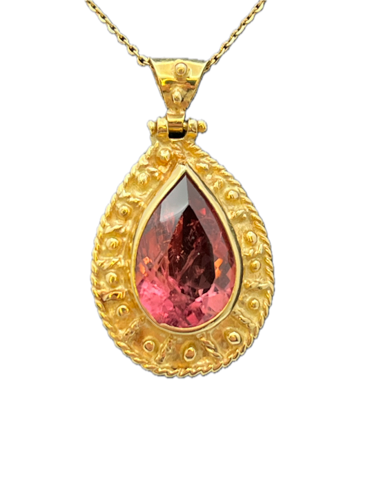 Ciondolo Granulato Tormalina Rosa