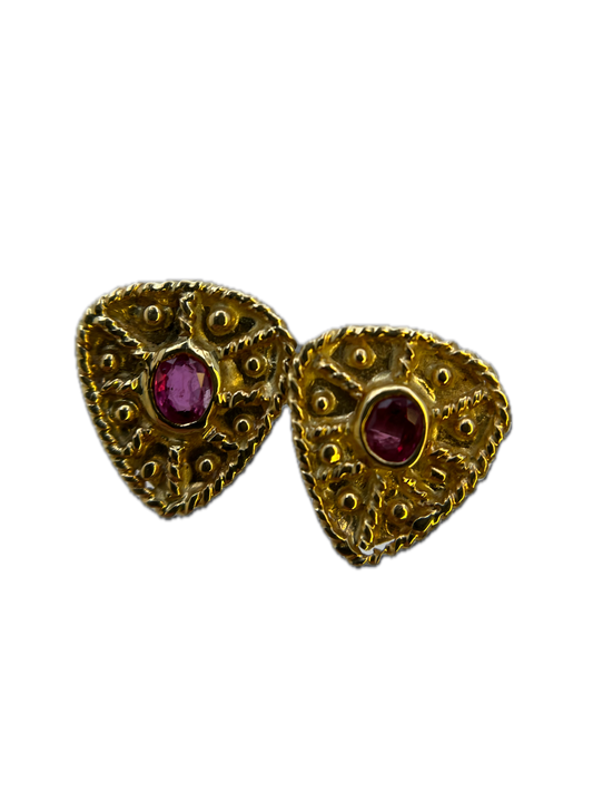 Orecchini Granulati Rubino