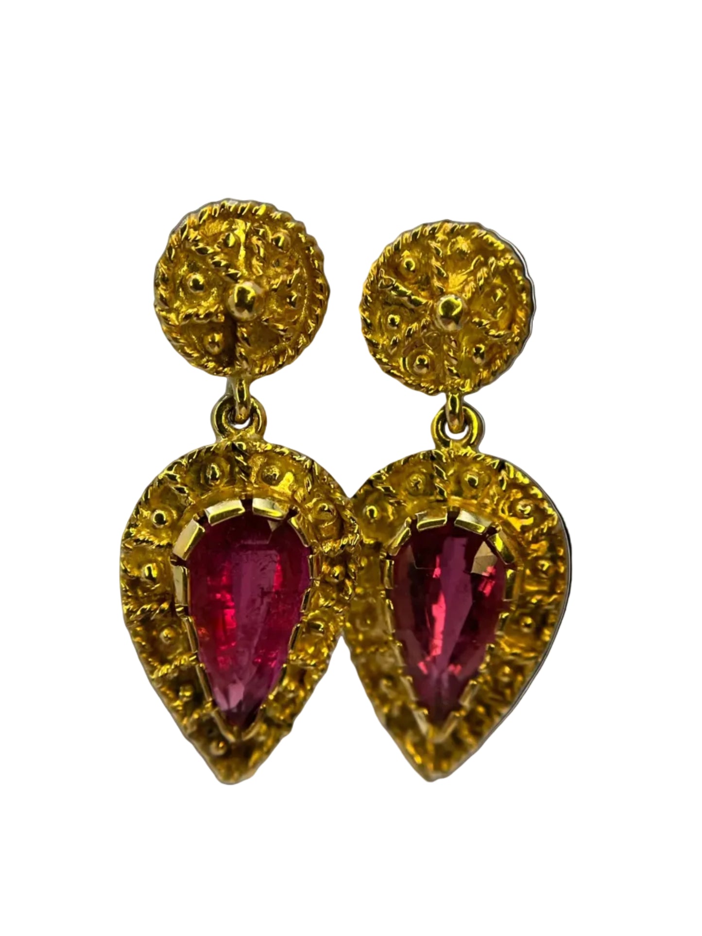 Orecchini Granulati Rubellite