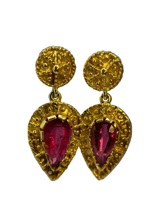 Orecchini Granulati Rubellite