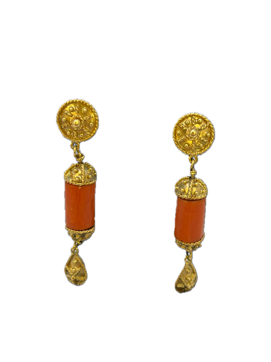 Orecchini Granulati Corallo