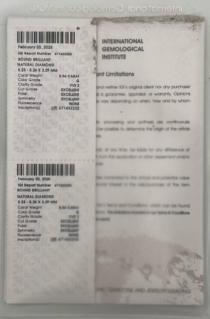 DIAMANTE IGI - 0,56 CT